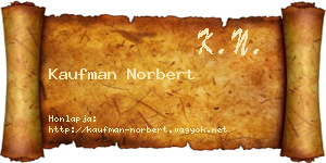 Kaufman Norbert névjegykártya