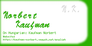 norbert kaufman business card